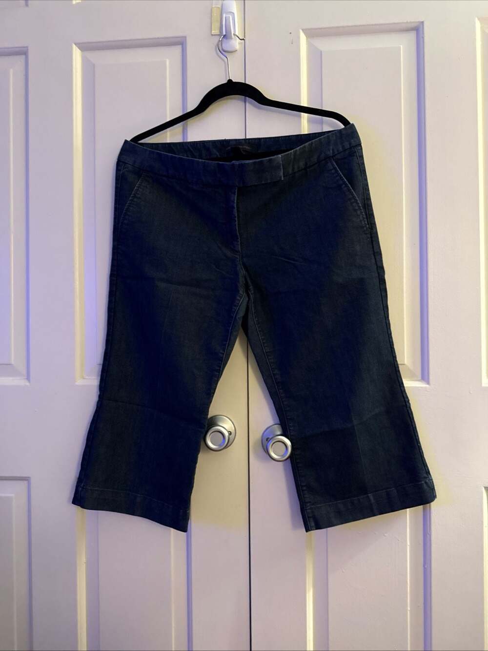Express Design Studio Stretch Denim Capri Pants Wide Hem
